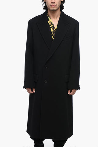Cappotto Oversize in Lana con Rever a Lancia