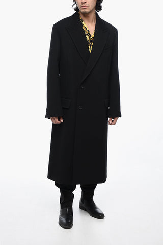 Cappotto Oversize in Lana con Rever a Lancia