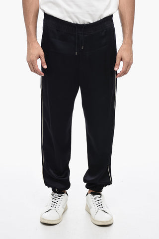 Satin Joggers Pants with Contrasting Trims