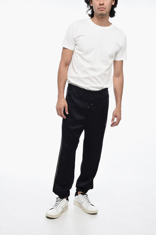 Satin Joggers Pants with Contrasting Trims