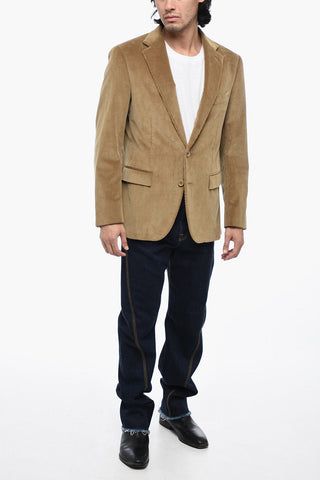 Corduroy Blazer with Notch Lapel