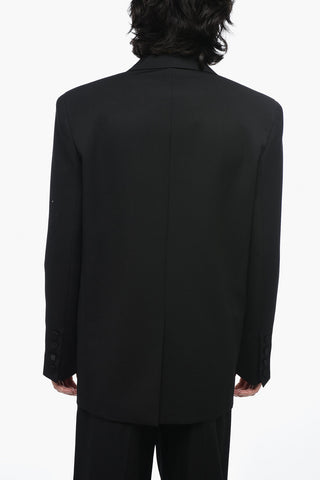 Double-Breasted SMOKING Blazer with Satin Detailing