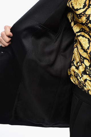 Double-Breasted SMOKING Blazer with Satin Detailing