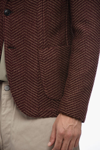 EMPORIO Knitted Wool Blazer with Two-Toned Motif