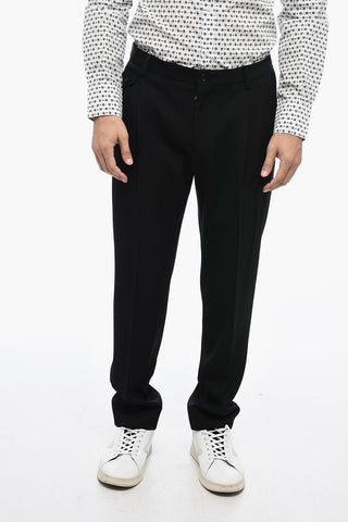 Pantaloni in Lana Vergine con Coulisse in Vita