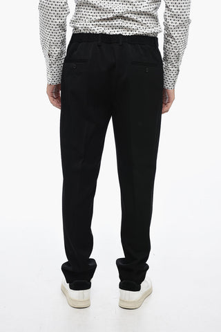 Pantaloni in Lana Vergine con Coulisse in Vita