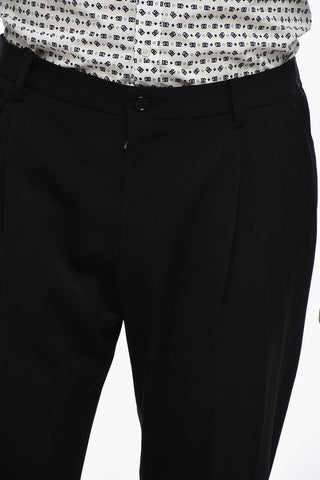 Pantaloni in Lana Vergine con Coulisse in Vita