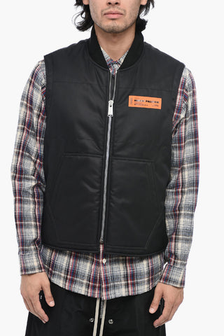 Oversized Paded Vest with Logo Print