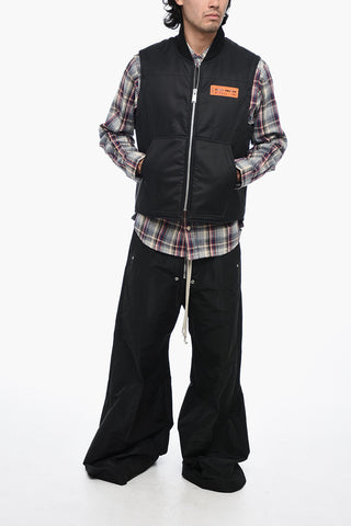 Oversized Paded Vest with Logo Print