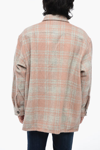 Virgin Wool Overshirt with Check Motif