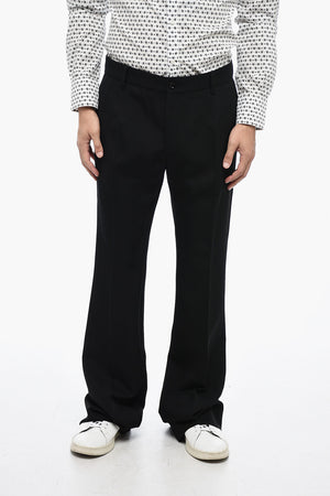 Virgin Wool Flared-Fit Trousers