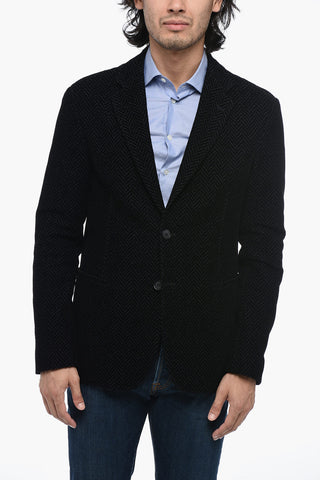 Velvet Jaquard Blazer with Notch Lapel