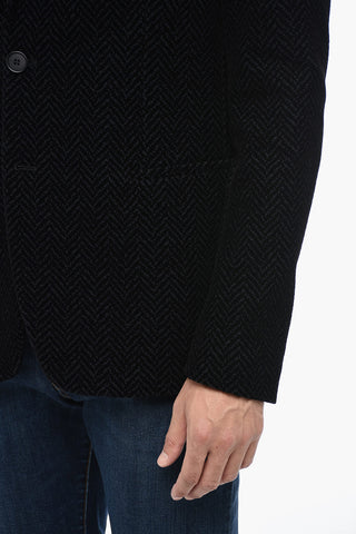 Velvet Jaquard Blazer with Notch Lapel