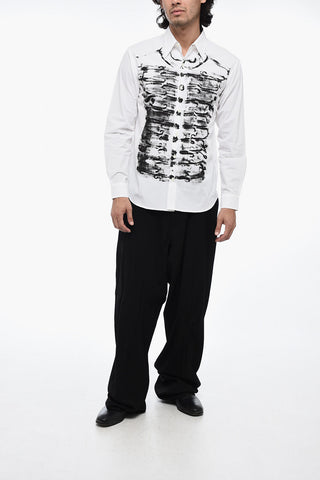 Relaxed Fit Shirt with Trompe L'Oeil Print