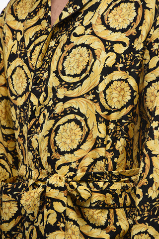 Silk Dressing Gown with Barocco Pattern