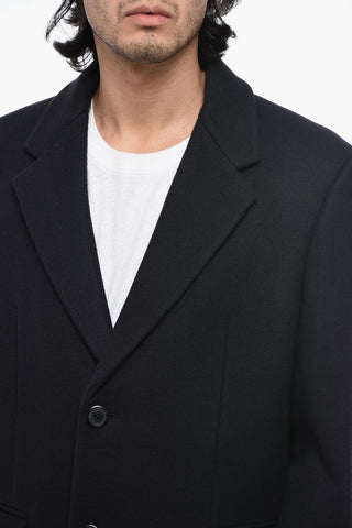 Virgin Wool Blended Coat with Oversized Fit