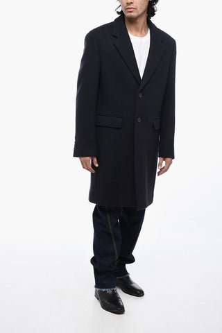 Virgin Wool Blended Coat with Oversized Fit