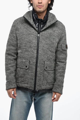 Cappotto in Lana Spigata con Interno Trapuntato