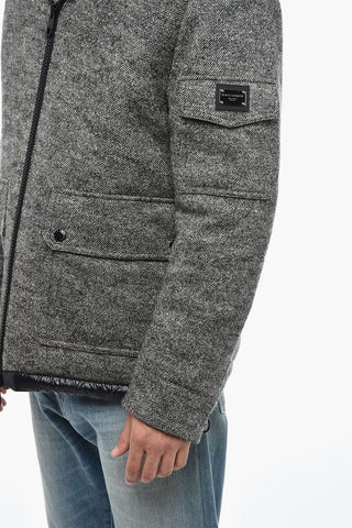 Herringbone Wool Coat with Quilted Inner