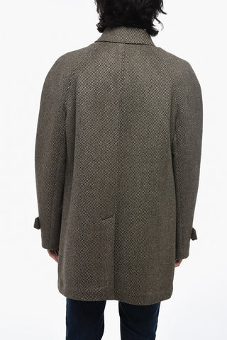 Hidden Closure Wool Coat With Removable Padding