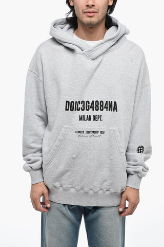 Distressed Hoodie with Graphic Print