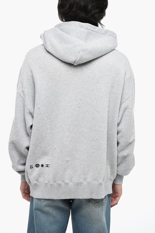 Distressed Hoodie with Graphic Print