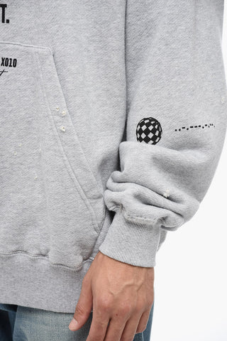 Distressed Hoodie with Graphic Print