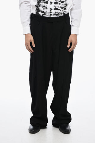 Wide-Leg Tailoring Pants with Martingale