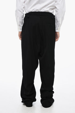 Wide-Leg Tailoring Pants with Martingale