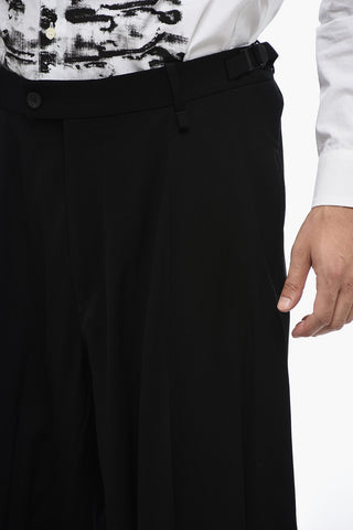 Wide-Leg Tailoring Pants with Martingale