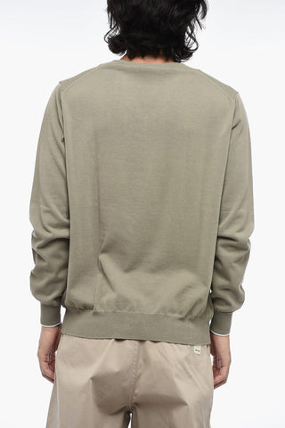 Pullover In Cotone Con Collo A V