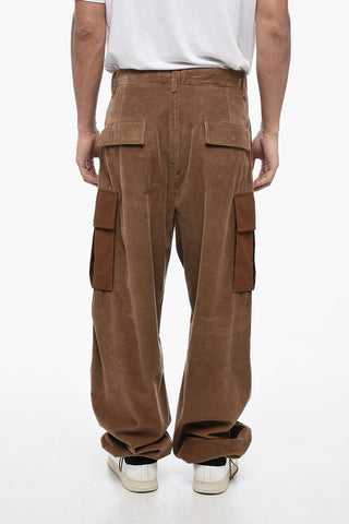 Corduroy Cargo Pants with Contrasting Pocket
