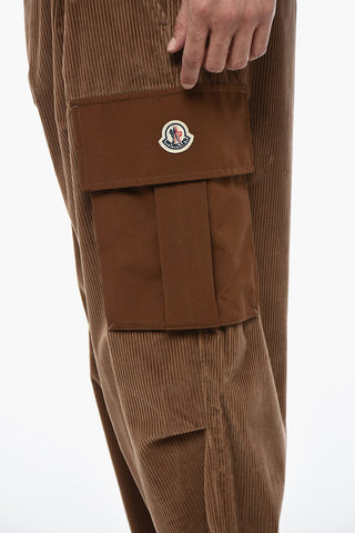 Corduroy Cargo Pants with Contrasting Pocket