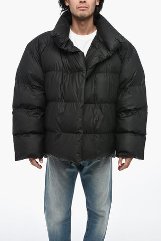 Padded Fabric WRAP Down Jacket with Removable Hood