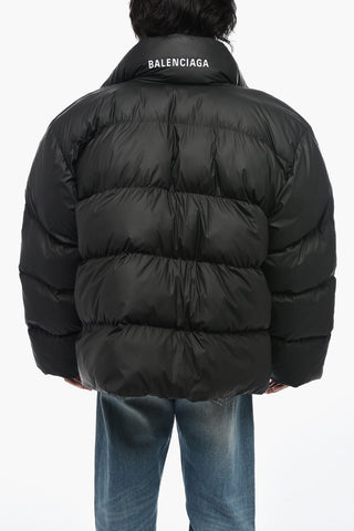 Padded Fabric WRAP Down Jacket with Removable Hood