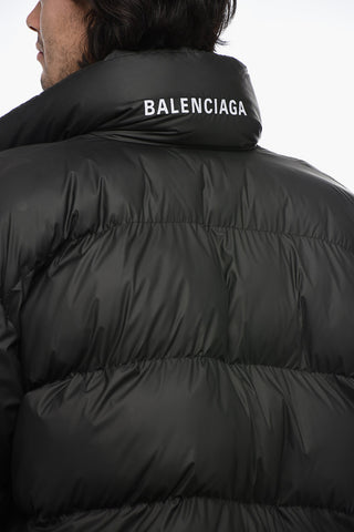 Padded Fabric WRAP Down Jacket with Removable Hood