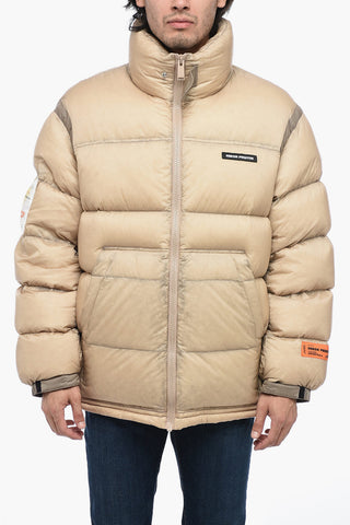 Logoed Quilted Down Jacket with Contrasting Detailing