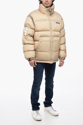 Logoed Quilted Down Jacket with Contrasting Detailing