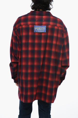Oversized Pedleton Shirt with Tartan Motif