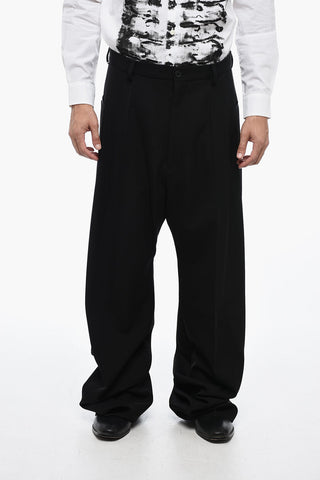 Wide-Leg Tailoring Pants with Front Pleates