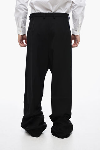 Wide-Leg Tailoring Pants with Front Pleates
