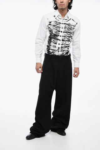 Wide-Leg Tailoring Pants with Front Pleates