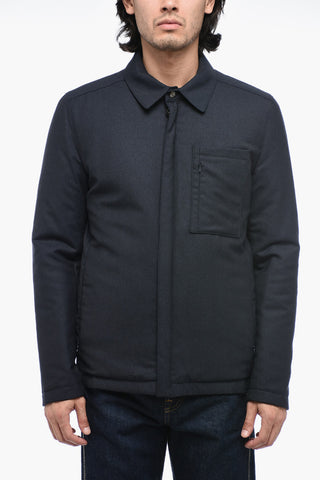 ID Overshirt In Lana Imbottita con Chiusura a Scomparsa