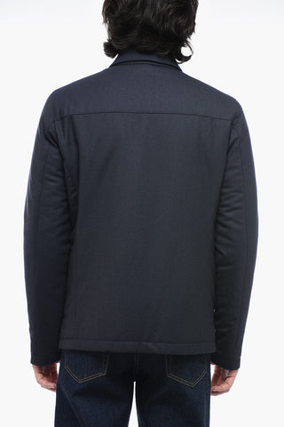 ID Overshirt In Lana Imbottita con Chiusura a Scomparsa