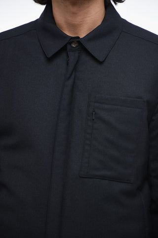 ID Overshirt In Lana Imbottita con Chiusura a Scomparsa