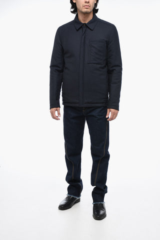 ID Overshirt In Lana Imbottita con Chiusura a Scomparsa