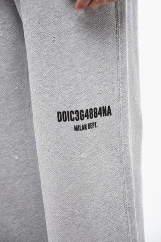 Distressed Wide-Leg Joggers with Graphic Print