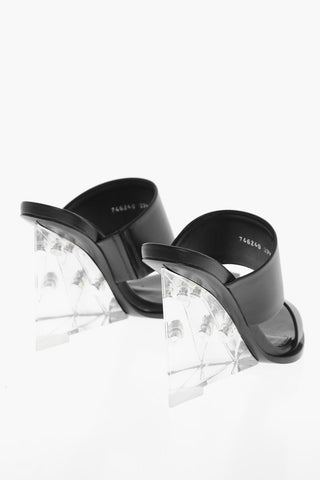 Ledersandalen NEW LUX mit Plexiglas-Absatz 10cm