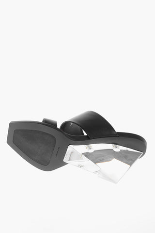 Ledersandalen NEW LUX mit Plexiglas-Absatz 10cm