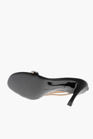 Stiletto Heeled Eco-leather Sandals with Chains 10cm